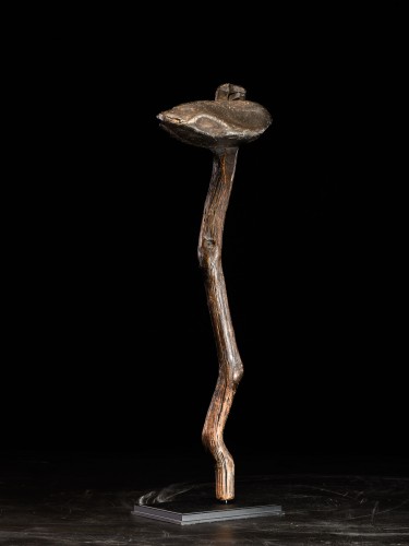 Asian Works of Art  - Japanese hard Wood Nyoi (Sceptre) with black rock finish.19th century