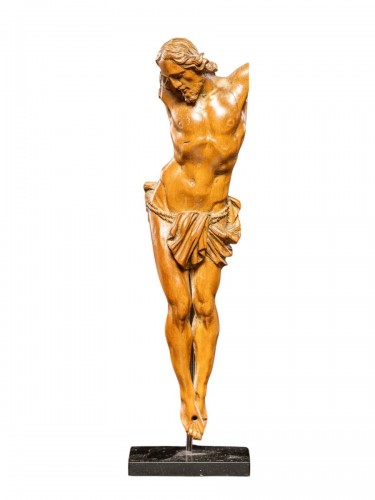 18th C wooden Christ attributed to Walter Pompe  (Antwerp 1703-1777)