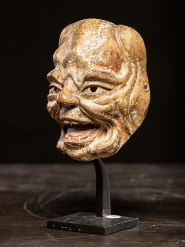 Wooden Japanese Facemask representing an old man - 