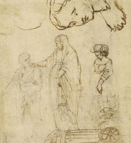 Antiquités - A drawing by Claude Lorrain, with a preparatory sketch on the verso