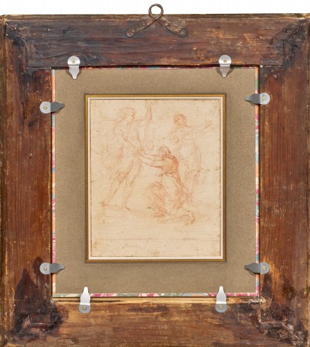  - Study for the Judgment of Solomon, a red chalk drawing by Simone Cantarini