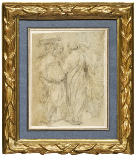 Tableaux et dessins Dessin, Aquarelle & Pastel - Quatre femmes de Francesco Furini d'après le bas-relief de L. Ghiberti