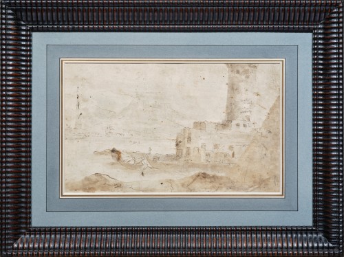 Paintings & Drawings  - A View of the Bay of Naples drawn en plein air by Thomas Wijck in 1639