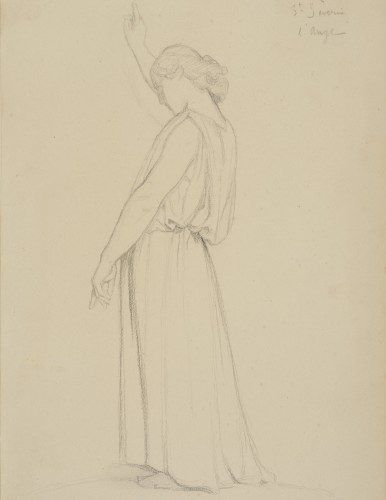 Paintings & Drawings  - Study for the Angel of Saint-Severin church - Paul Flandrin (1811 - 1902)