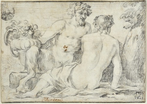 Satyr conversing with a Nymph, attributed to Claude Mellan 