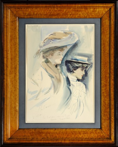 Two Women by Paul Helleu - Paintings & Drawings Style Art nouveau