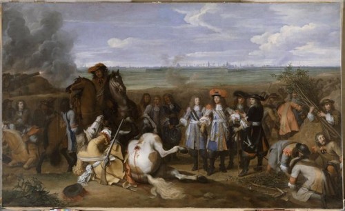 Sanguine de Van der Meulen, préparatoire au carton pour "Le Siège de Douai" - Louis XIV