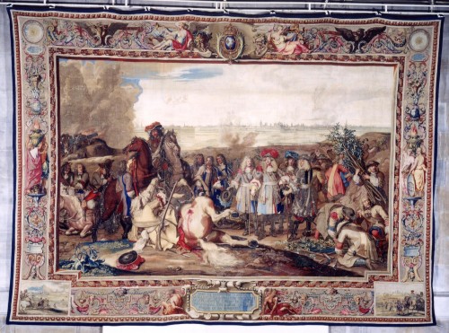 Louis XIV - Sanguine de Van der Meulen, préparatoire au carton pour "Le Siège de Douai"