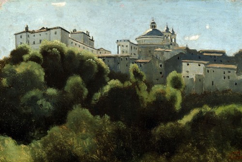 Antiquités - A view of Ariccia by Achille Bénouville preparatory to the MET drawing 