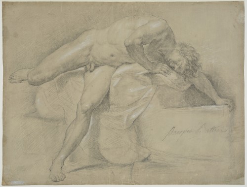 Study of a sleeping nude man by Pompeo Battoni (1708 - 1787)