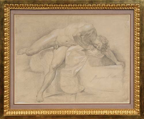 Study of a sleeping nude man by Pompeo Battoni (1708 - 1787) - Paintings & Drawings Style 