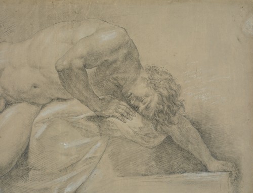 Paintings & Drawings  - Study of a sleeping nude man by Pompeo Battoni (1708 - 1787)