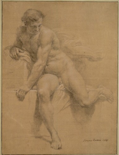 Antiquités - Study of a sleeping nude man by Pompeo Battoni (1708 - 1787)