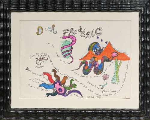 New Mexico Sunset, une lettre enluminée par Niki de Saint Phalle (1930 - 2002) - Tableaux et dessins Style 