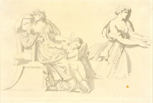 Frise de personnages antiques, un dessin du sculpteur Antoine-Denis Chaudet 1763-1810