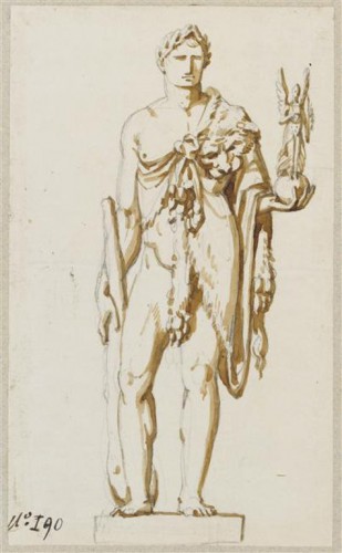 Frieze of antique figures, a drawing by the sculptor Antoine-Denis Chaudet  - Empire