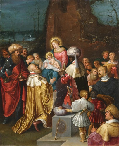 The adoration of the Magi, a painting on copper by Frans Francken II