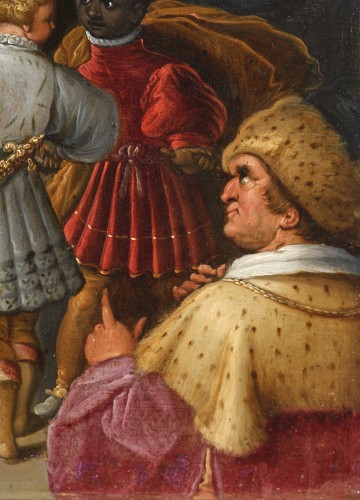 Antiquités - L'adoration des Mages, une peinture sur cuivre de Frans Francken II