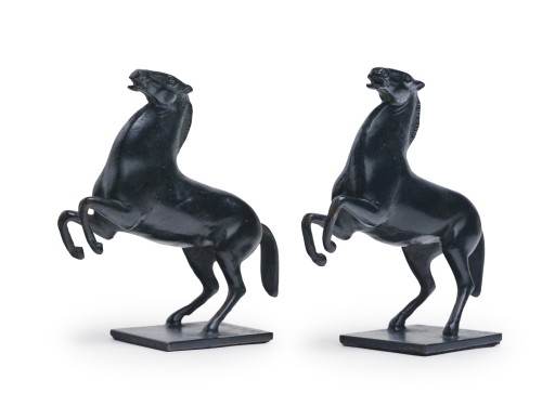 XXe siècle - Paire de chevaux cabrés, deux bronzes signés et numérotés par Arno Breker (ca. 1978)