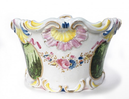 Pots de fleurs en faïence, Manufacture Pasquale Rubati Milan vers 1770 - Subert