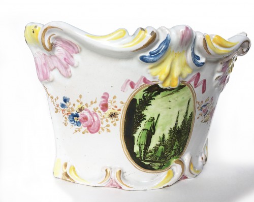 XVIIIe siècle - Pots de fleurs en faïence, Manufacture Pasquale Rubati Milan vers 1770
