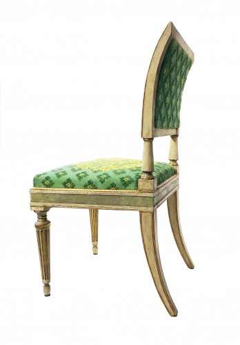 19th century - Seven Early 19th Century Neoclassical Italian Chairs, Milan, circa 1820