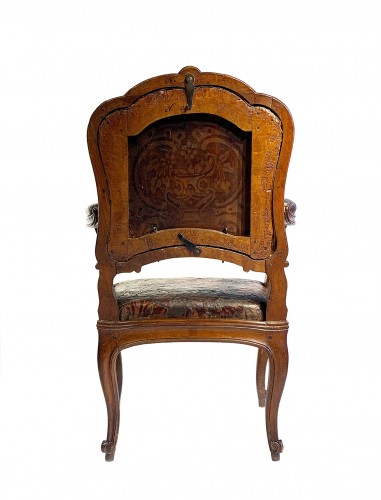 Antiquités - Pair of armchairs with Original embossed leather covers, Milan Circa 1750 