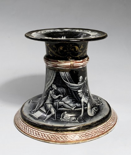 Renaissance - A Grisaille enamel salt-cellar showing scenes from the life of Hercules