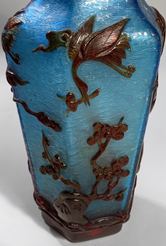 Paire de vase en verre de Pékin - Verrerie, Cristallerie Style 