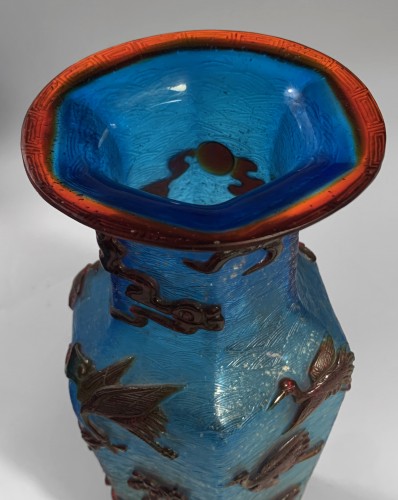  - Paire de vase en verre de Pékin