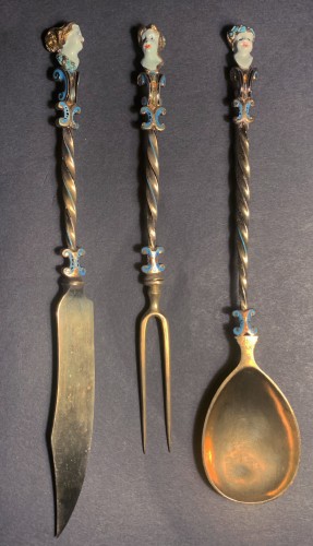 A silver-gilt and enamel cutlery service  - silverware & tableware Style 