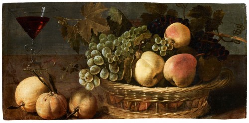 A still life with a fruit basket and a glass of wine - Antoine-Benoît DUBOIS (1619-1680)