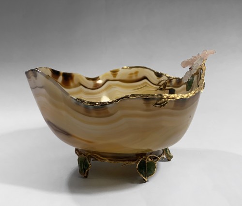 A large agate gold mounted cup - Alexandre Reza - 