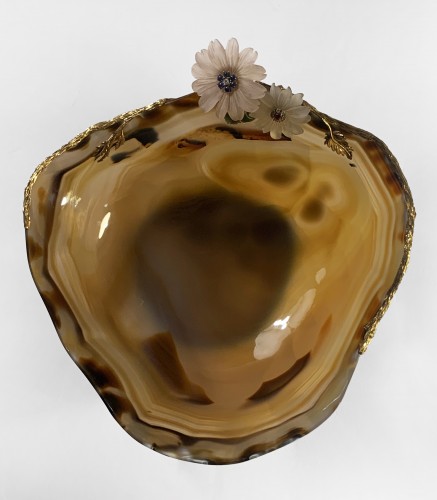 20th century - A large agate gold mounted cup - Alexandre Reza