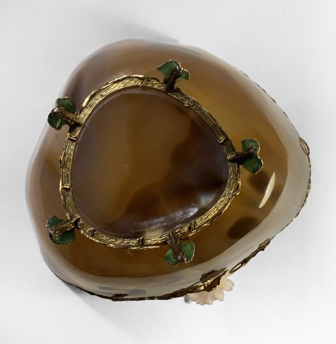 A large agate gold mounted cup - Alexandre Reza - 