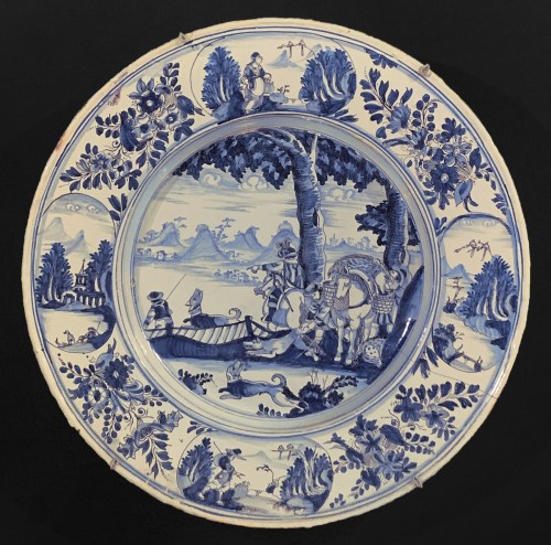 17th century - A large Nevers earthenware dish