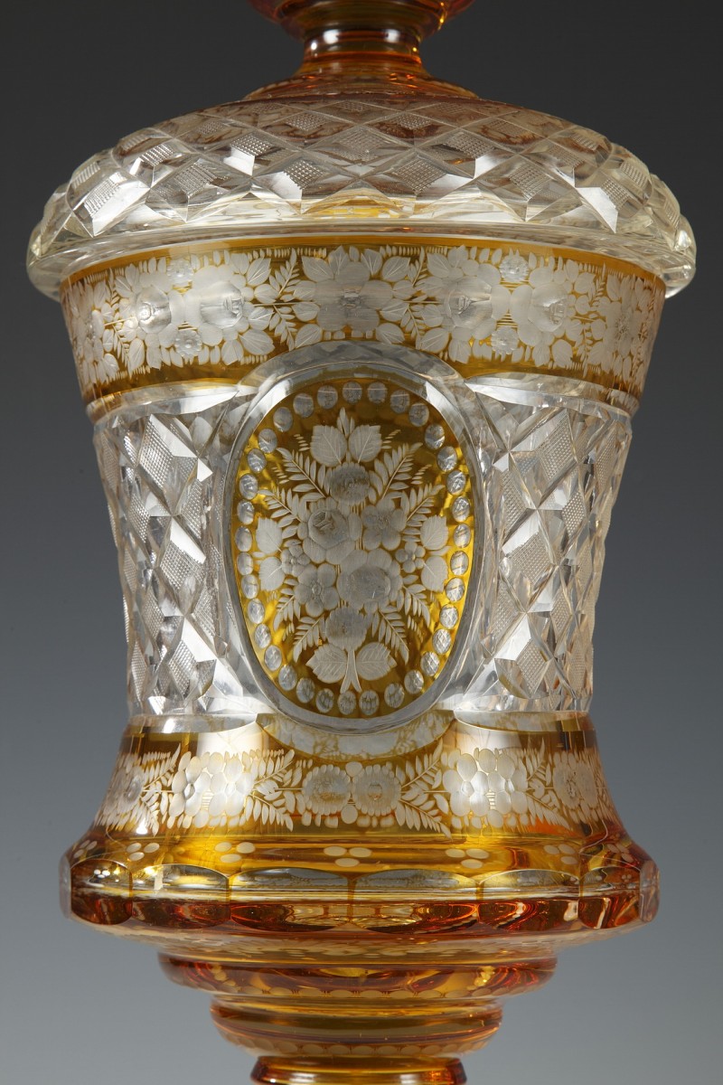 Pair of Sweatmeat Vases, Bohemian Crystal Glassware, Bohemia Circa 1880 -  Ref.107475