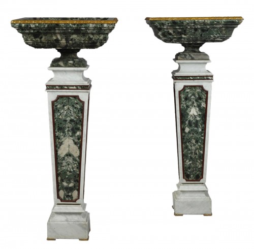 Pair of Planters on pedestals, France Early 20th century