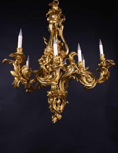 Chandelier with Cupids attributed to F. Linke, France circa 1880 - Lighting Style 