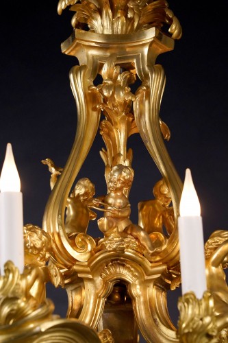 Chandelier with Cupids attributed to F. Linke, France circa 1880 - 