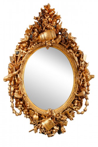 Important miroir attribué à L. Frullini, Italie circa 1890