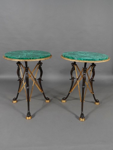 Pair of Neo-Pompeian Gueridons by H. Picard, France circa 1860 - Furniture Style Napoléon III