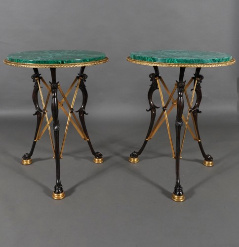 Furniture  - Pair of Neo-Pompeian Gueridons by H. Picard, France circa 1860