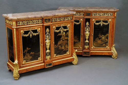 Mobilier Cabinet & Coffre - Importante Paire de Cabinets par M. Befort, France circa 1870