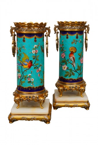Pair of "Japonisme" Vases attr. to E. Cornu, France, Circa 1870