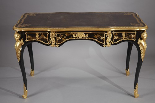 Flat Desk with Espagnolettes by A.E. Beurdeley, France, Circa 1890 - Furniture Style 