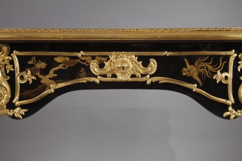 19th century - Flat Desk with Espagnolettes by A.E. Beurdeley, France, Circa 1890