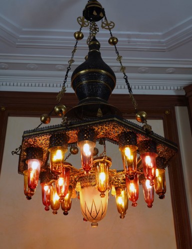 Lighting  - Rare Oriental Chandelier, Morocco circa 1900