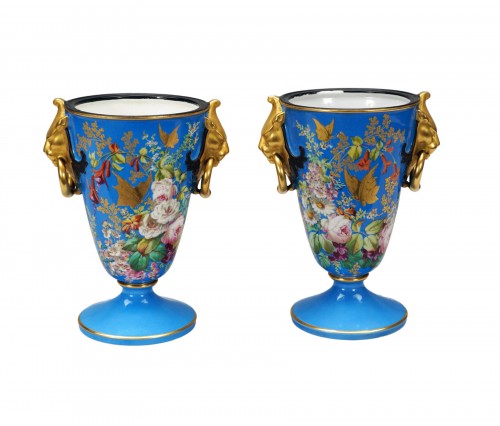 Paris Porcelain Pair of Vases &quot;The Flowering&quot;, France  circa 1880