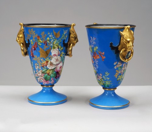 19th century - Paris Porcelain Pair of Vases &quot;The Flowering&quot;, France  circa 1880